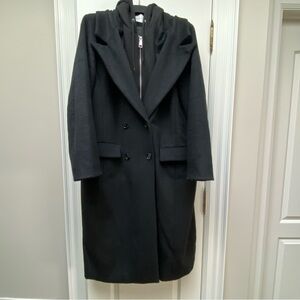 Rebecca Minkoff Long Wool Coat with Built in Hoodie